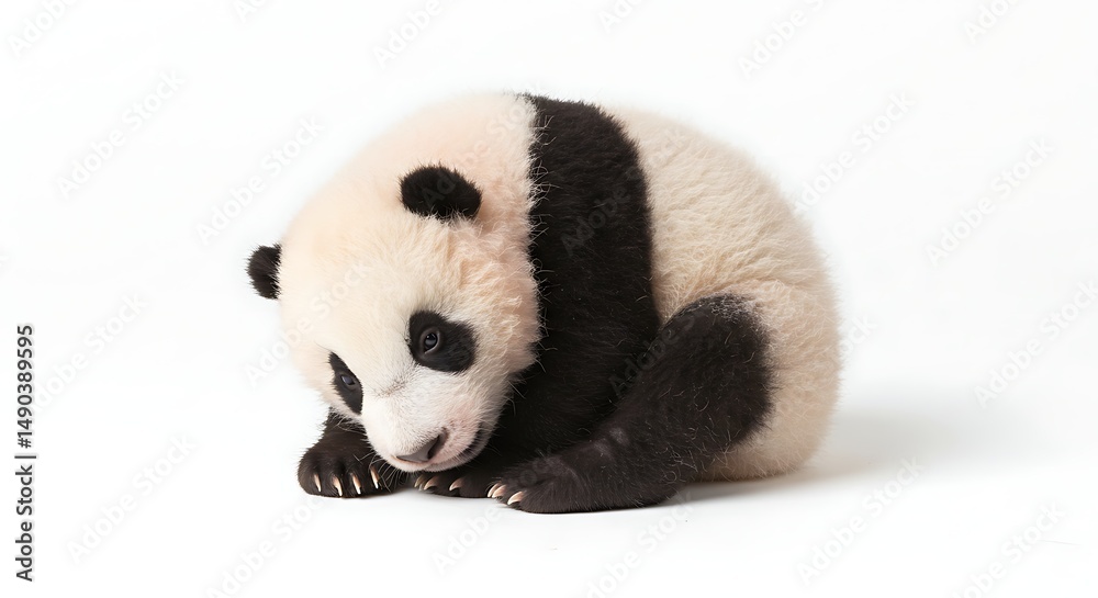 Obraz premium Baby panda cub closeup