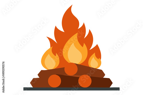 Bonfire Logs Wood Pile Vector