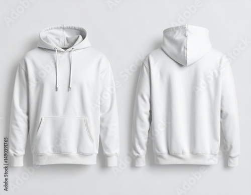 Blank Hooded Sweatshirt Mockup for Print Design, 3D Rendering, Realistic 3D Illustration photo