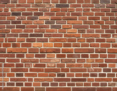 Brown Painted Old Brick Wall Panoramic Background for Vintage Texture and Rustic Design Use photo