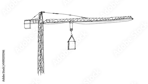 Building crane sketch