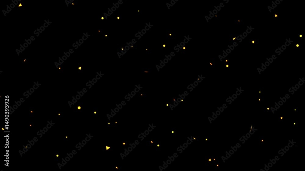 gold triangle confetti explosins on black bacground for celebration theme