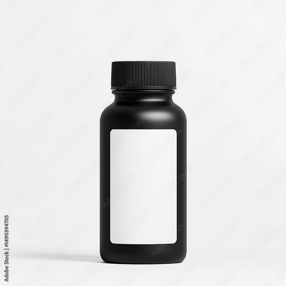 Obraz premium Blank black medicine bottle