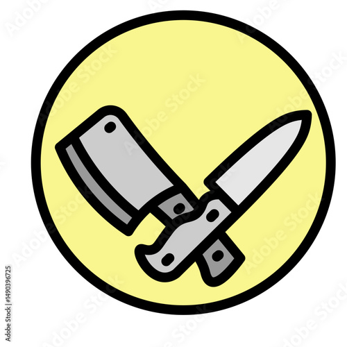 Chef Knife Vector Filled Icon Design