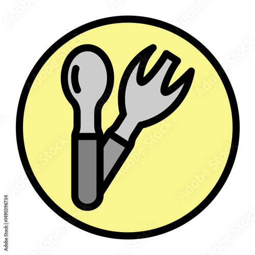 Salad Tongs Vector Filled Icon Design