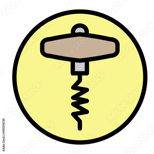 Corkscrew Vector Filled Icon Design