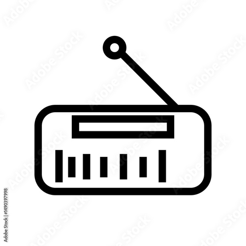 radio icon on square internet button