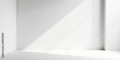 Wallpaper Mural A minimalist room corner bathed in soft sunlight, showcasing clean lines and a bright, airy atmosphere, perfect for showcasing products or creating a serene mood. Torontodigital.ca