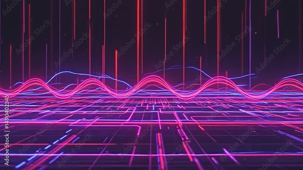neon line loop background animation