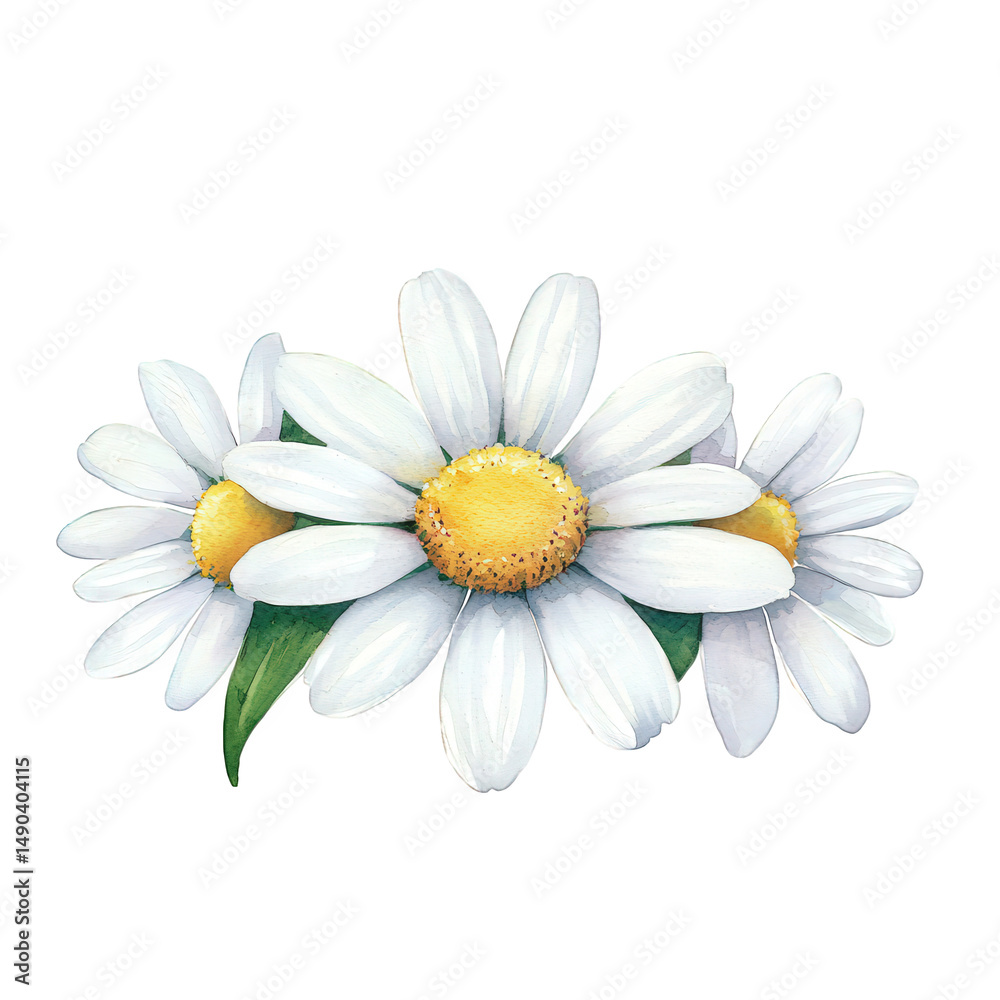 Beautiful White Daisy Flowers with Yellow Center on Black Background Beautiful White Daisy Flowers with Yellow Center on Black Background