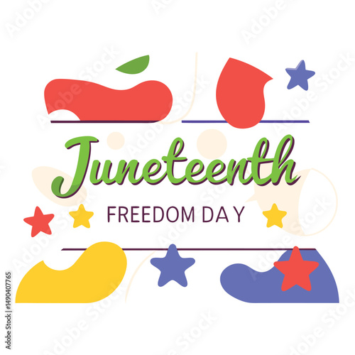Juneteenth freedom day celebration colorful design