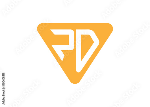 Modern PD Letter Logo Design with Geometric Triangle Elements. PD Logo Initials