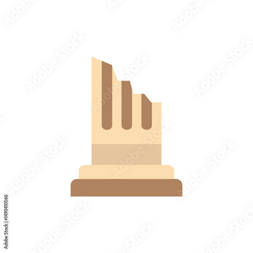Stylized depiction of a crumbling pillar, symbolizing decay and antiquity