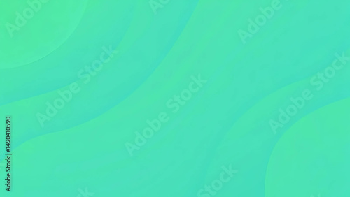 Gentle flowing fluid gradient of soft turquoise and green wavy shapes for design applications