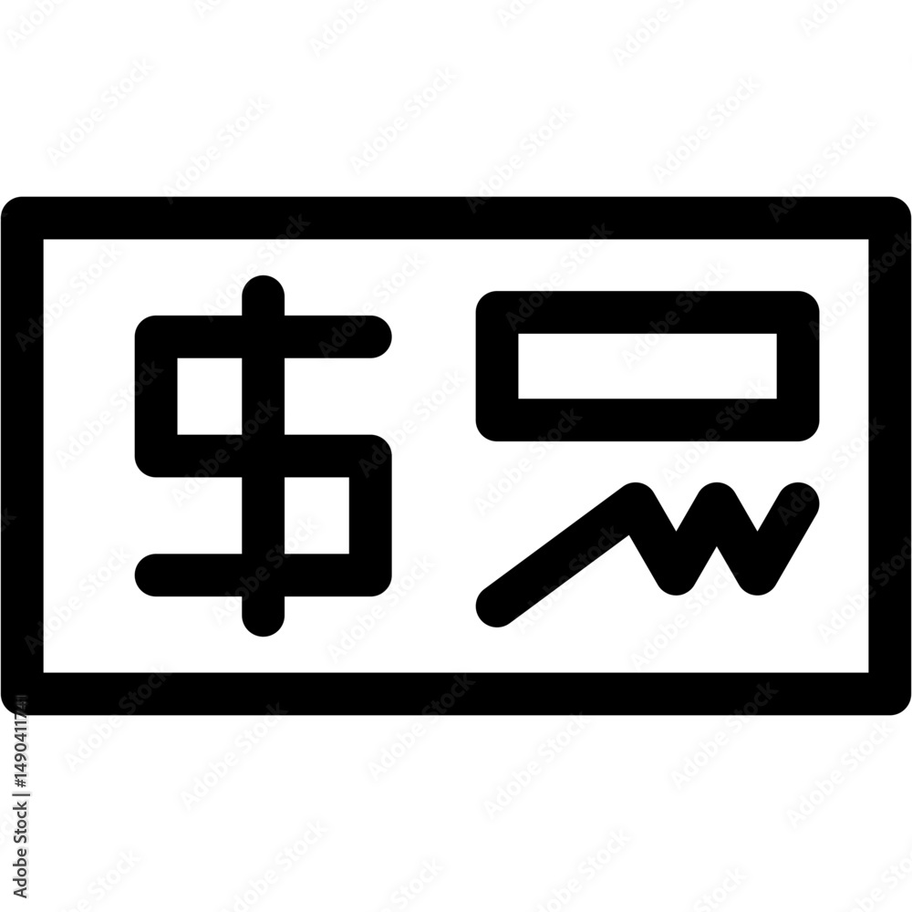 Obraz premium Cheque Icon Vector Symbol Design Illustration
