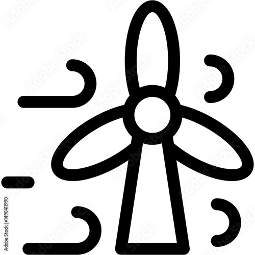 Eolic Energy Icon Vector Symbol Design Illustration