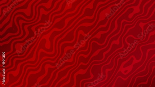 Vibrant Red Abstract Fret Pattern with Fluid Lines and Texture