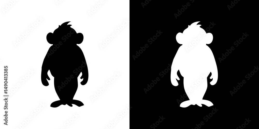 Monkey silhouette vector illustration 23 Monkey silhouette vector illustration 23