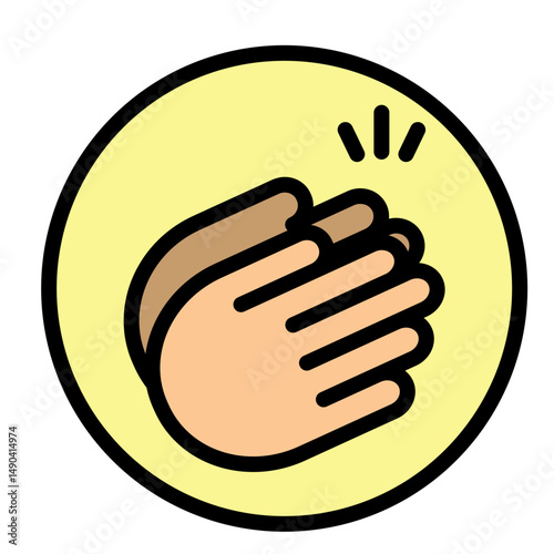 Clapping Hands Emoji Vector Filled Icon Design