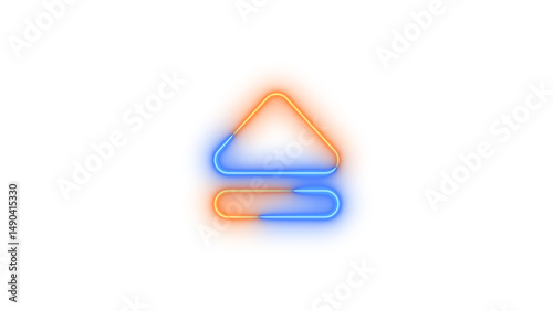 Foto Neon eject symbol icon glowing with transparent background