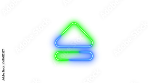 Free Download Neon eject symbol icon glowing with transparent background - GFXLoad