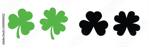 Shamrock vector icon. leaf clover flat vector icon