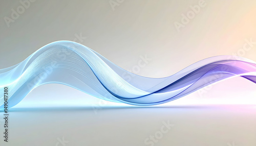 Abstract Digital Waveforms: Blue and Purple Flowing Design