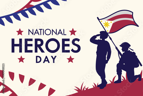 National heroes day philippines soldiers flag