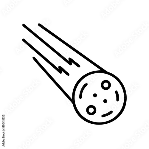 Meteor icon depicting a celestial body in motion  
