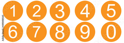 Numbers icon set from 0 to 9