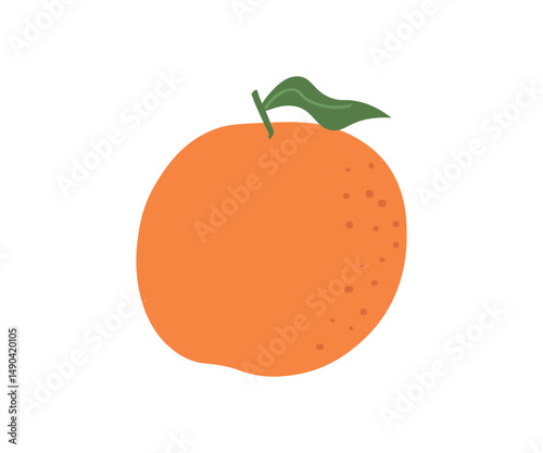 Tangerine or orange, a fresh orange fruit. Sweet ripe, vitamins for a healthy diet. Flat vector illustration isolated on a white background	
