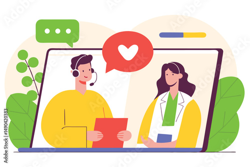 Online doctor appointment virtual healthcare consultation