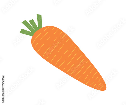  flat cartoon carrot isolated on white