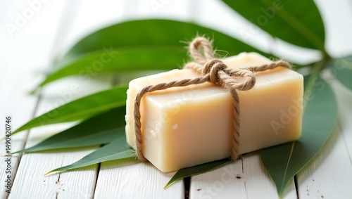 Wallpaper Mural Natural handmade soap bar on leaves Torontodigital.ca