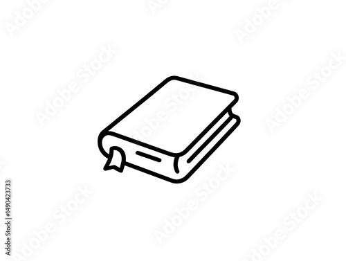 Minimalist Line Art Book Illustration | 4:3 Light Blue Background Asset | Branding/Education/Stationery Design
