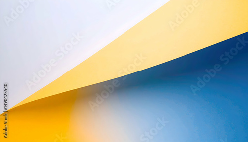 Abstract Geometric Blue and Yellow Gradient Paper Background