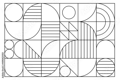 Modern geometric design with bold lines. Vector creative background illustration.
