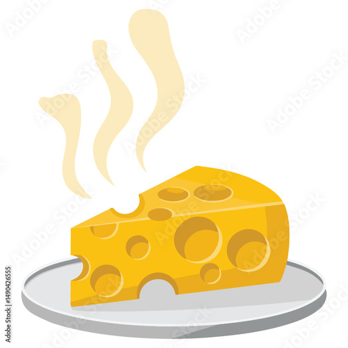 Strong odor cheese platter isolated vector illustration