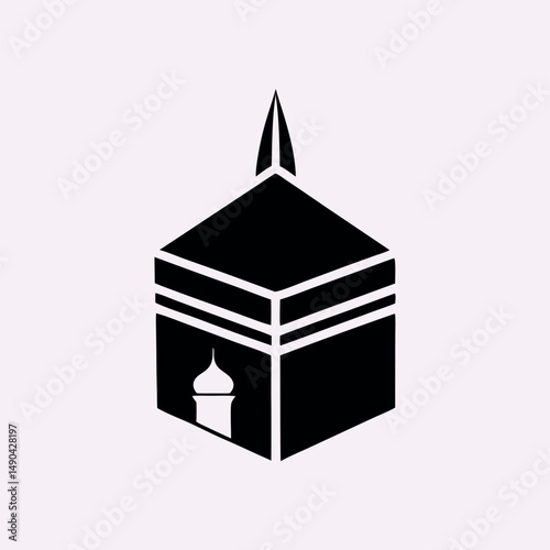 Kaaba Logo Vector Silhouette for Islamic Design Concepts