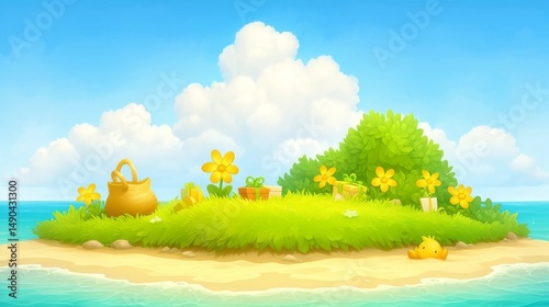 summer landscape with a lake