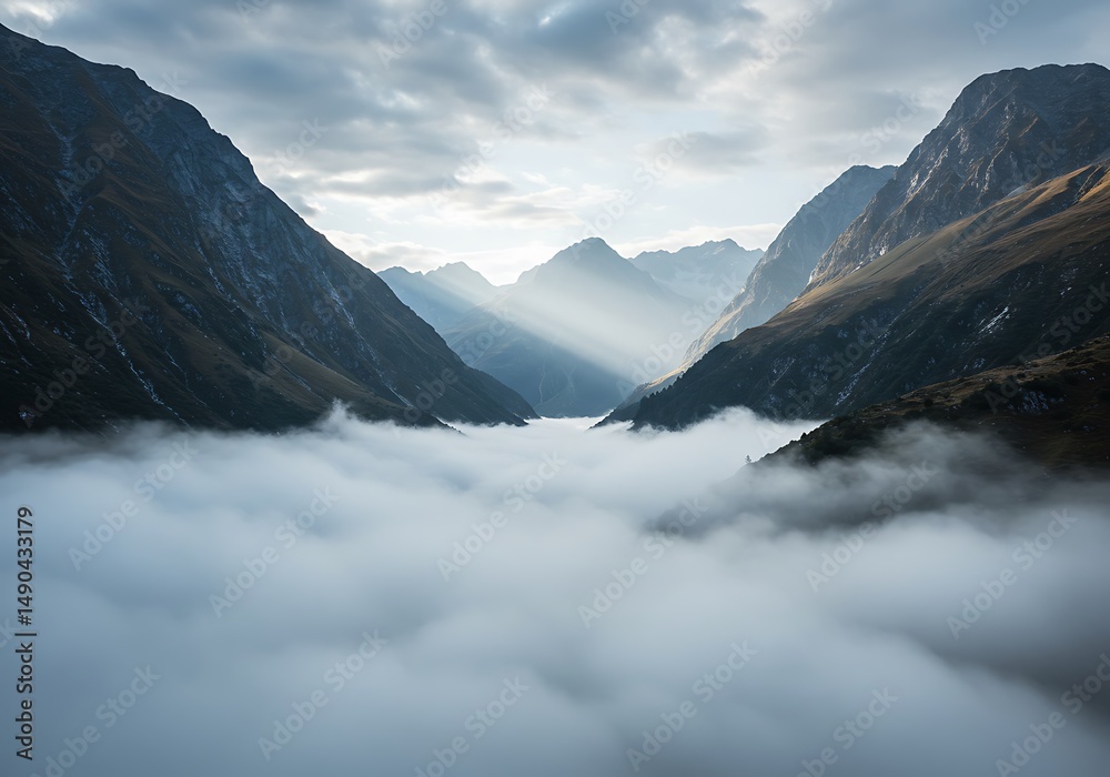 Obraz premium Whispers of Dawn, Mountain's Embrace