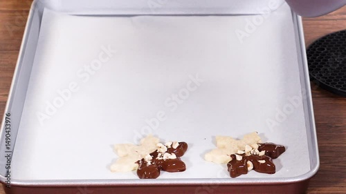 Making Star-Shaped Cookies with Chocolate and Peppermint Chips
