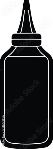 Classic Ketchup Bottle Silhouette Bold Black BBQ Design
