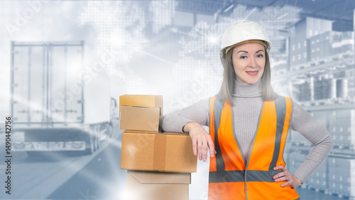 Woman employee of logistics...
