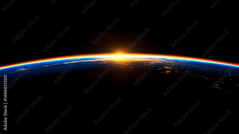 Obraz premium A Spectacular View Of Earth's Sunrise From Space