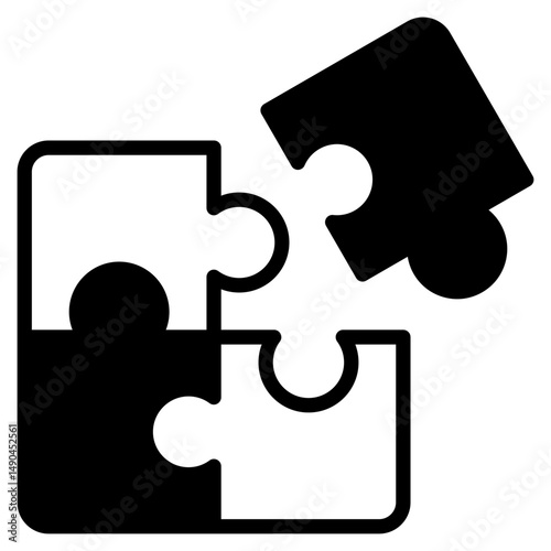 Puzzle outline mixed icon