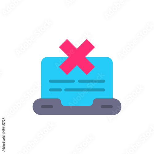 Missed call notification flat vector icon with transparent background