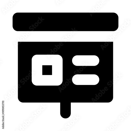 Black Business Symbol Icon for Digital Applications - presentation