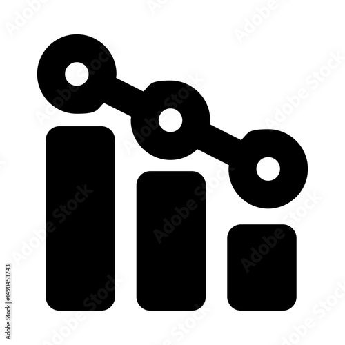 Black Business Symbol Icon for Digital Applications - chart