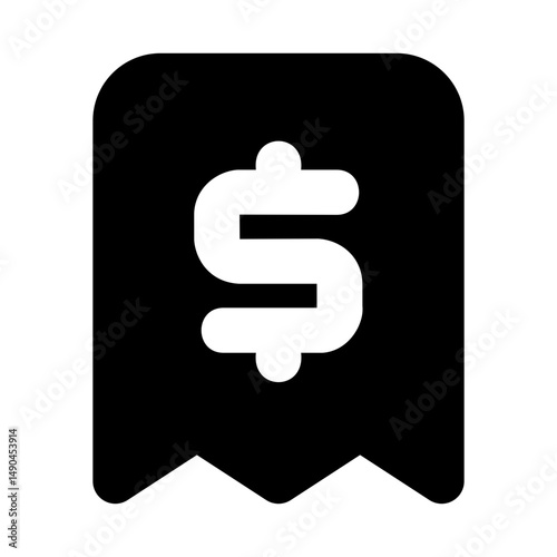 Black Business Symbol Icon for Digital Applications - bill, pay